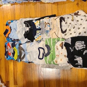 Bundle of baby boy footie pajamas